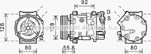 Prasco CNAK282 - Компрессор кондиционера autospares.lv