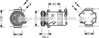 Prasco CNAK237 - Компрессор кондиционера autospares.lv