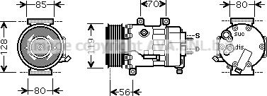 Prasco CNK256 - Компрессор кондиционера autospares.lv