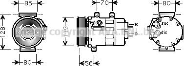 Prasco CNK253 - Компрессор кондиционера autospares.lv