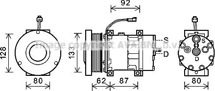 Prasco CPAK016 - Компрессор кондиционера autospares.lv