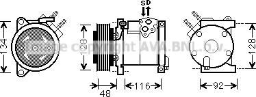 Prasco CRAK102 - Компрессор кондиционера autospares.lv