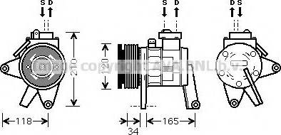 Prasco CRK065 - Компрессор кондиционера autospares.lv