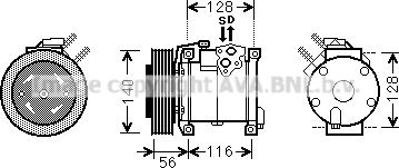 Prasco CRK108 - Компрессор кондиционера autospares.lv