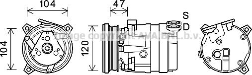 Prasco CTK054 - Компрессор кондиционера autospares.lv