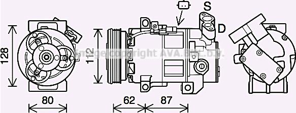 Prasco DAK015 - Компрессор кондиционера autospares.lv