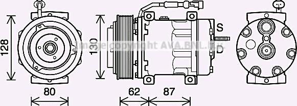 Prasco DFAK073 - Компрессор кондиционера autospares.lv