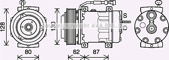 Prasco DFK073 - Компрессор кондиционера autospares.lv