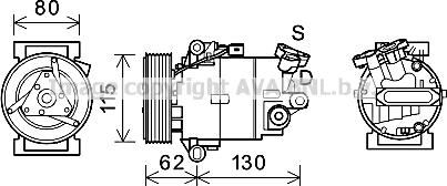 Prasco DNAK390 - Компрессор кондиционера autospares.lv