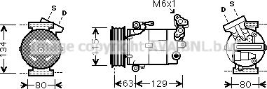 Prasco DNK334 - Компрессор кондиционера autospares.lv