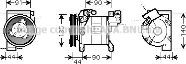 Prasco DNK322 - Компрессор кондиционера autospares.lv