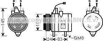 Prasco DWAK096 - Компрессор кондиционера autospares.lv