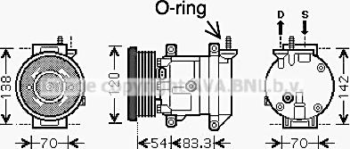 Prasco DWAK071 - Компрессор кондиционера autospares.lv