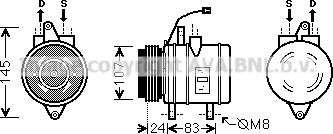 Prasco DWK096 - Компрессор кондиционера autospares.lv