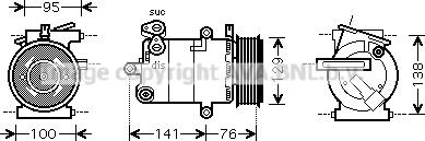 Prasco FDAK417 - Компрессор кондиционера autospares.lv