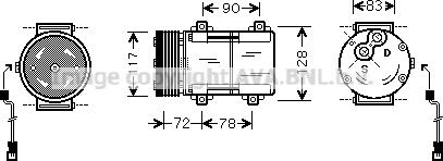 Prasco FDAK285 - Компрессор кондиционера autospares.lv