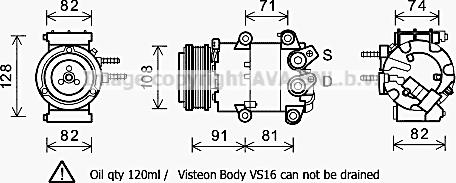 Prasco FDK498 - Компрессор кондиционера autospares.lv