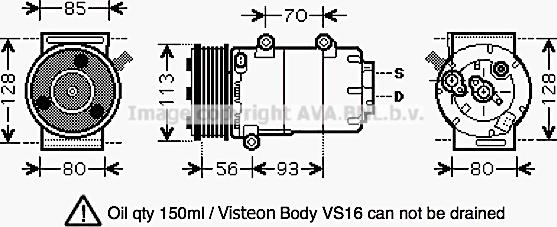 Prasco FDK416 - Компрессор кондиционера autospares.lv