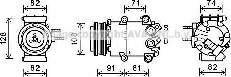 Prasco FDK570 - Компрессор кондиционера autospares.lv