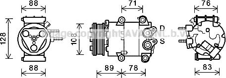 Prasco FDK571 - Компрессор кондиционера autospares.lv