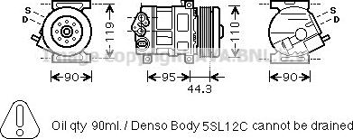 Prasco FTAK330 - Компрессор кондиционера autospares.lv