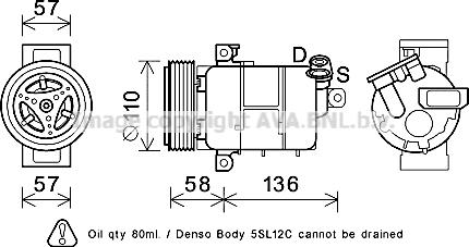 Prasco FTK446 - Компрессор кондиционера autospares.lv