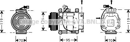 Prasco FTK042 - Компрессор кондиционера autospares.lv
