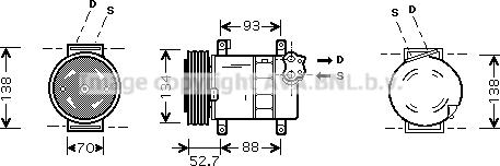 Prasco FTK088 - Компрессор кондиционера autospares.lv