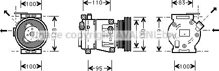 Prasco FTK035 - Компрессор кондиционера autospares.lv