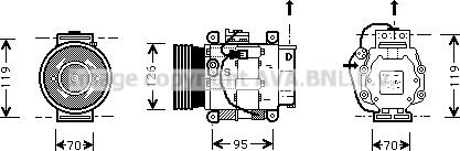 Prasco FTK036 - Компрессор кондиционера autospares.lv