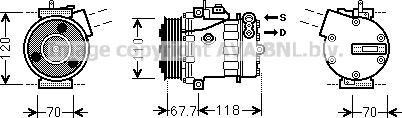Prasco FTK384 - Компрессор кондиционера autospares.lv