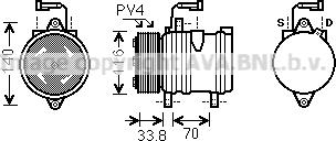 Prasco FTK374 - Компрессор кондиционера autospares.lv