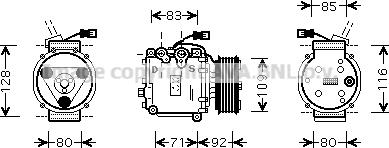 Prasco HDAK169 - Компрессор кондиционера autospares.lv
