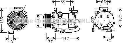 Prasco HDAK208 - Компрессор кондиционера autospares.lv