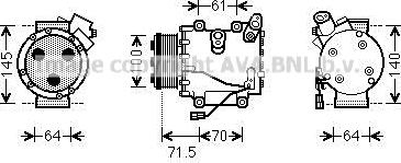 Prasco HDAK235 - Компрессор кондиционера autospares.lv