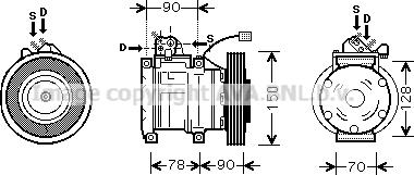 Prasco HDK181 - Компрессор кондиционера autospares.lv