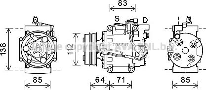 Prasco HDK310 - Компрессор кондиционера autospares.lv