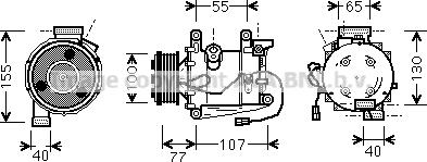 Prasco HDK232 - Компрессор кондиционера autospares.lv