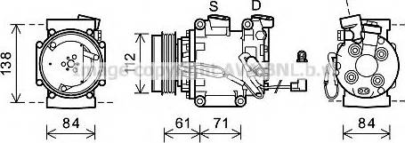 Prasco HDK275 - Компрессор кондиционера autospares.lv