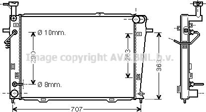 Prasco HY2127 - Радиатор, охлаждение двигателя autospares.lv