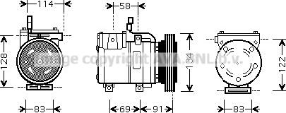 Prasco HYAK199 - Компрессор кондиционера autospares.lv