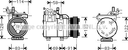 Prasco HYAK196 - Компрессор кондиционера autospares.lv