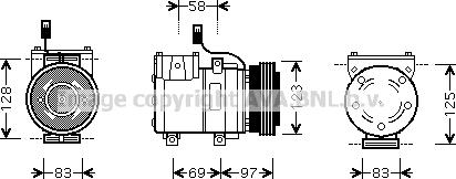 Prasco HYAK198 - Компрессор кондиционера autospares.lv