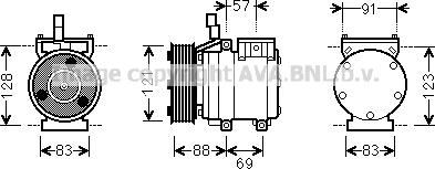 Prasco HYAK258 - Компрессор кондиционера autospares.lv