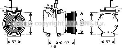 Prasco HYK065 - Компрессор кондиционера autospares.lv