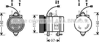 Prasco HYK013 - Компрессор кондиционера autospares.lv