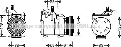 Prasco HYK198 - Компрессор кондиционера autospares.lv