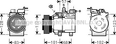 Prasco HYK123 - Компрессор кондиционера autospares.lv