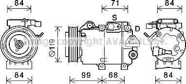 Prasco HYK365 - Компрессор кондиционера autospares.lv