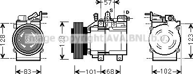 Prasco HYK324 - Компрессор кондиционера autospares.lv